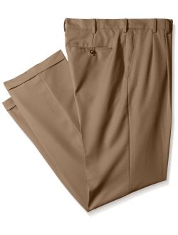 Men's Big and Tall Double Pleated Solid Twill Pant