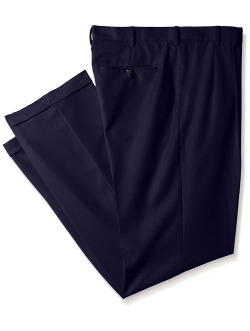 IZOD Men's Big and Tall Double Pleated Solid Twill Pant