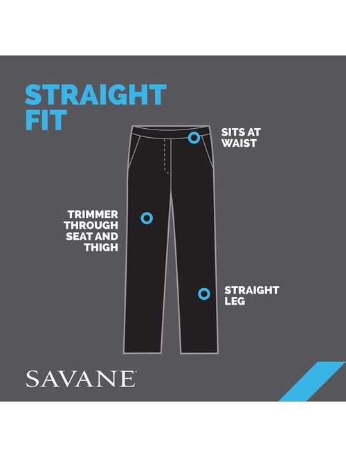 Savane Men's Big and Tall Pleated Stretch Crosshatch Dress Pant