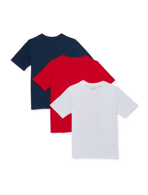 Wonder Nation Short Sleeve Crew Neck T-Shirt, 3-Pack (Little Boys, Big Boys, & Husky)