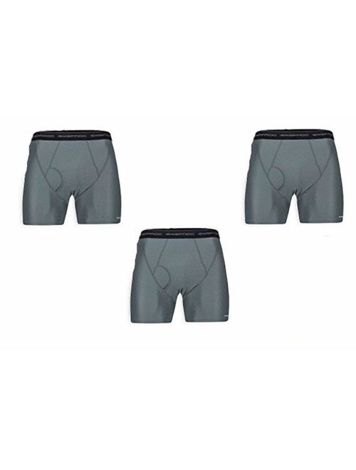 ExOfficio Men's Solid Elastic Waist Give-N-Go Boxer Brief 3 Pack, Charcoal