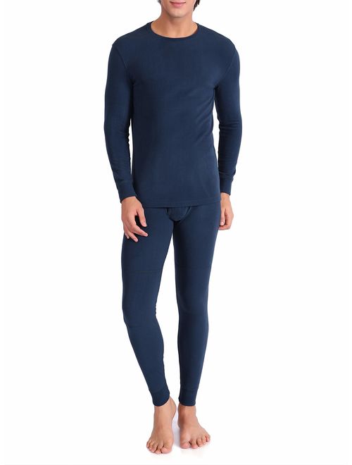 DAVID ARCHY Men's Ultra Soft Winter Warm Base Layer Top & Bottom Fleece Lined Thermal Set Long John
