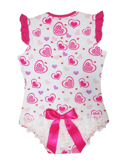Littleforbig Adult Baby Diaper Lover Button Crotch Romper Onesie -Princess Hearts