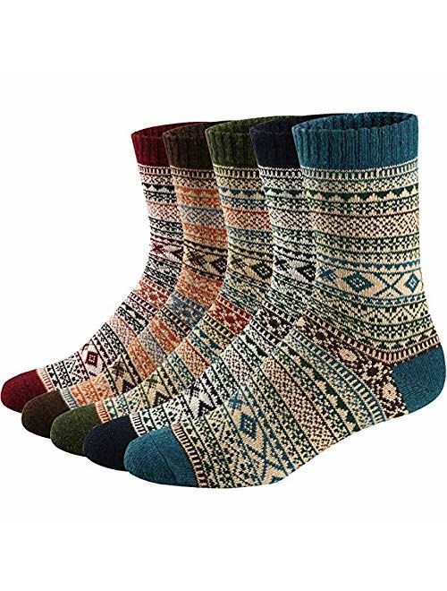 6 Pairs Mens Wool Socks Warm Thermal Winter Socks Men