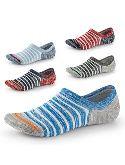 No Show Socks for Men-Low Cut with Non Slip Grip-Invisible Socks for Oxfords Sneakers US Size7-11 5 Pairs SEESILY
