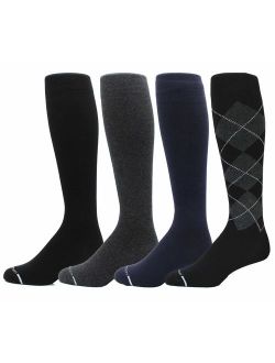 4 Pairs Men's Dr. Motion 8-15 Mmhg Graduated Support Compression Knee High Socks ...