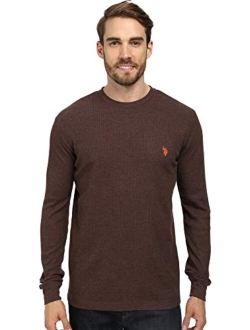 Men's Long Sleeve Crew Neck Solid Thermal Shirt