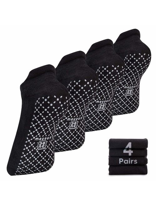 unenow Unisex Non Slip Grip Socks with Cushion for Yoga, Pilates, Barre, Home & Hospital