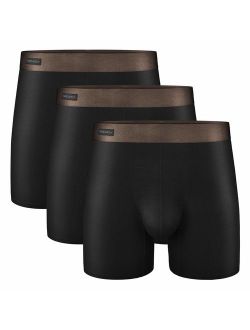 Men's 3 Pack Underwear Ultra Soft Comfy Breathable Bamboo Rayon Basic Boxer Briefs
