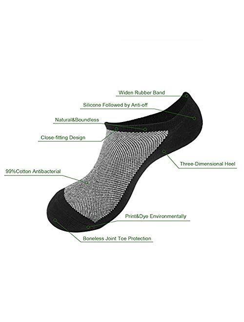 No Show Socks Ankle Low Cut Socks for Mens, Non Slip, 8 Pairs 16 Pairs