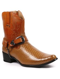 Metrocharm Diego-01 Men's Belt Buckle Chain Strap Western Cowboy Boots