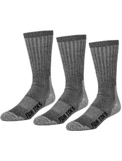 FUN TOES 3 pairs thermal insulated 80% merino wool socks men's, hiking size 8-12