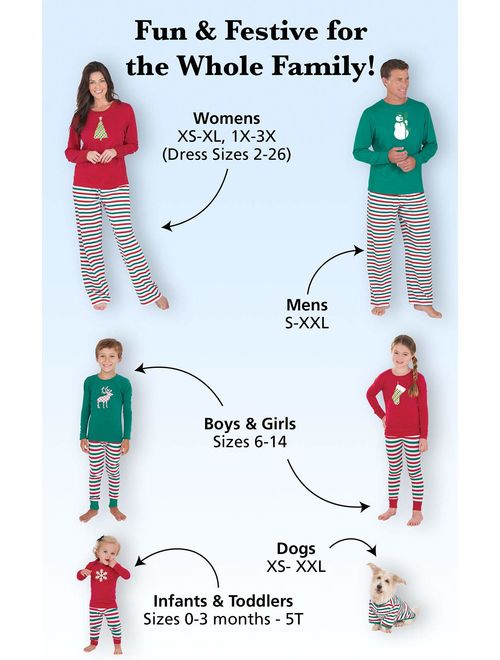 PajamaGram Matching Family Christmas Pajamas, Red/Green