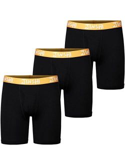 JINSHI Men's Underwear Comfort Soft Bamboo Long Leg Boxer Briefs