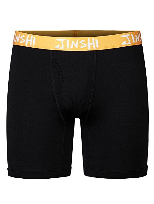 JINSHI Men's Underwear Comfort Soft Bamboo Long Leg Boxer Briefs