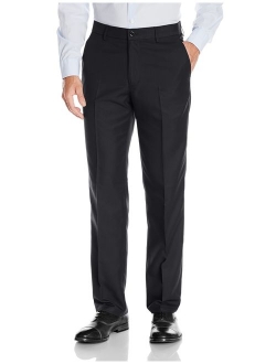 Men's Performance Micro Solid Gabardine Straight-Fit Plain-Front Dress Pant