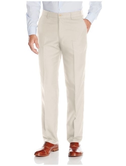 Men's Performance Micro Solid Gabardine Straight-Fit Plain-Front Dress Pant