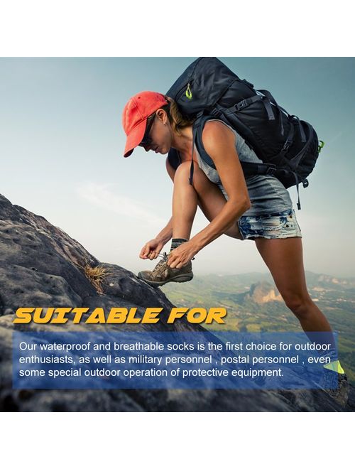 100% Waterproof Hiking Socks, [SGS Certified] RANDY SUN Unisex Ventilated Breathable Skiing Trekking Sock