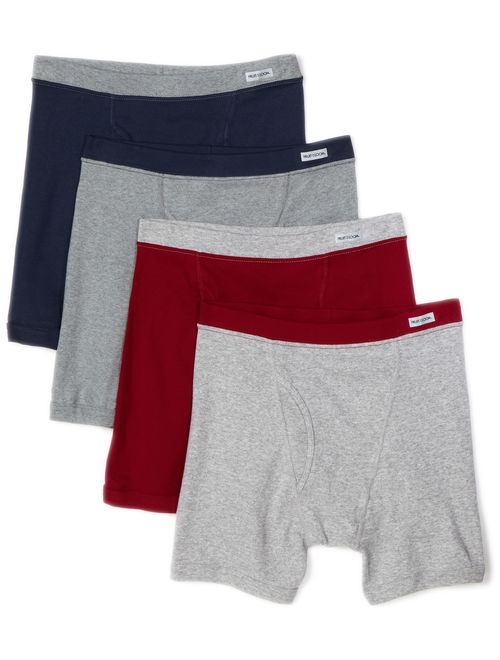 Fruit Of The Loom Men's Cotton Solid Boxer Briefs(Pack of 4)