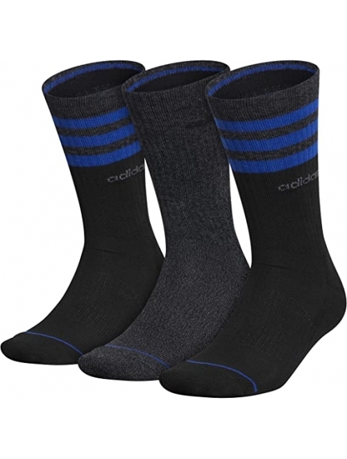 adidas Men's 3-Stripe Crew Socks (3 Pairs)
