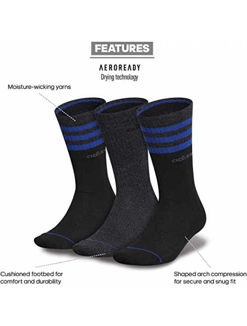 adidas Men's 3-Stripe Crew Socks (3 Pairs)