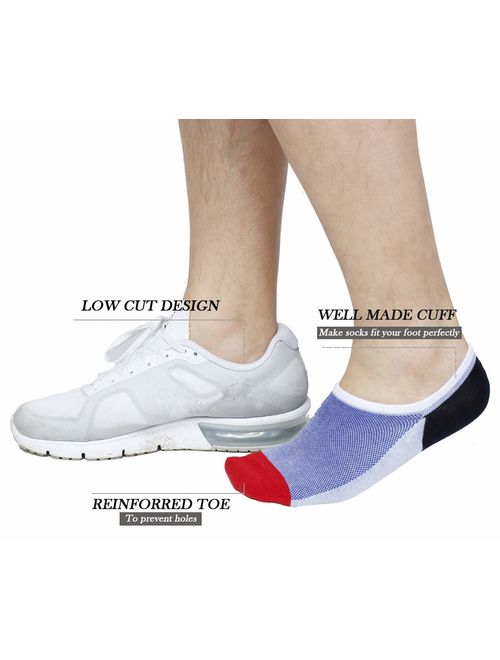 Jormatt Mens No Show Socks Mesh Knit Non Slip Low Cut Casual Socks, 6 Pairs