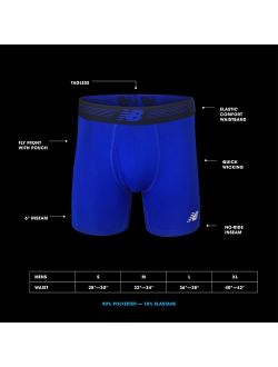 Men's 3" No Fly Boxer Brief with Built in Pouch Support, No Fly Boxer Trunks