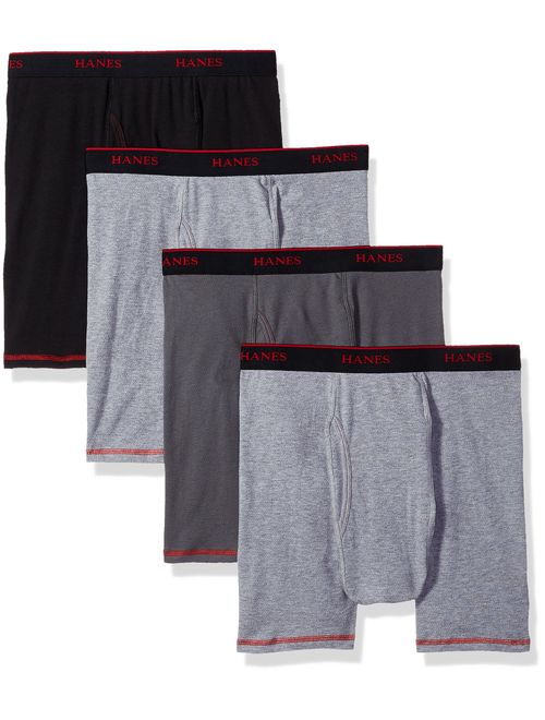 Hanes Men's 4-Pack Cool Comfort Breathable Mesh Boxer Brief Grey
