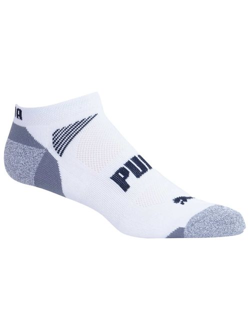 PUMA Mens No Show Socks, White (8-Pack)