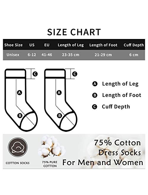 Mens Fashion Socks,SUTTOS Men's Womens Soft Cotton Funky Fashion Pattern Long Tube Crew Dress Socks,4 Pairs