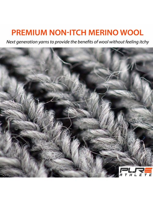 Pure Athlete Merino Wool Socks Men, Women - Low Cut Cushioned Athletic Running Sock, Moisture Wicking