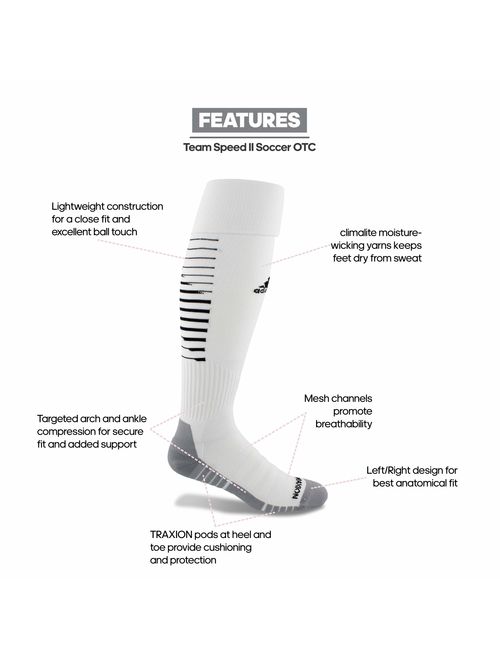 adidas Team Speed II Soccer Socks, (1-Pair)