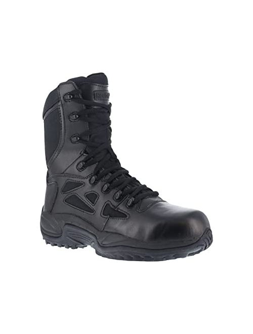 Reebok Mens Rapid Response Leather Tactical Boots Black 8.5 Medium (B,M)