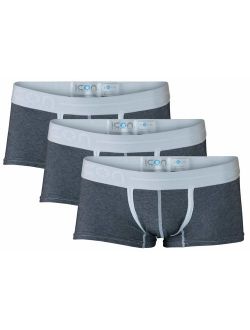 Icon Basewear Low-Rise Boxer Brief Underwear Trunks, Three-Pack