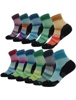 HUSO Unisex Digital Printed Athletic Quarter Running Socks 2,3,4,6,8,11 Pairs