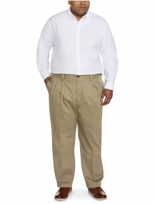 Amazon Essentials Men's Big and Tall Relaxed-fit Wrinkle-Resistant Pleated Chino Pant fit by DXL fit by DXL