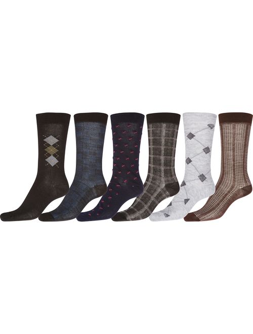Sakkas Mens Pattern Dress Socks Value Assorted 6-Pack