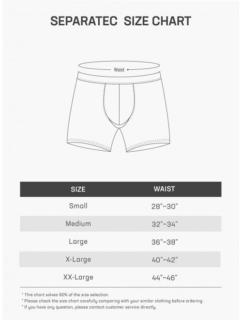 Separatec Men's Underwear Ultra Soft Supima Cotton Comfort Fit Boxer Briefs 3 Pack