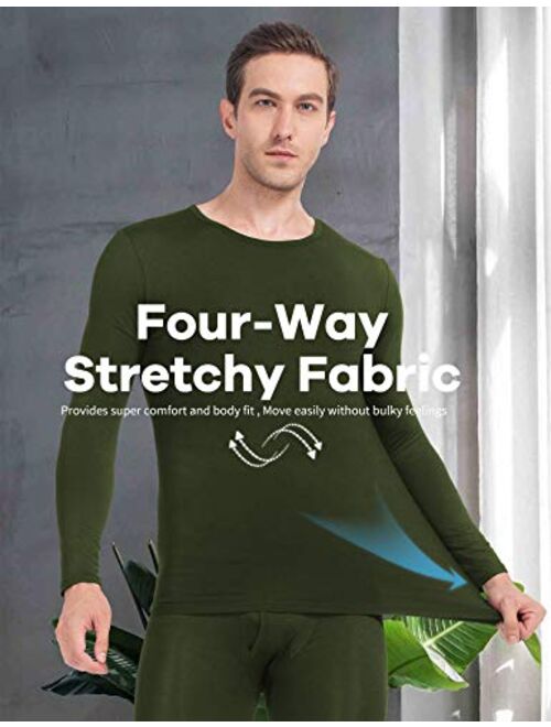 MANCYFIT Thermal Underwear for Men Long Johns Set Fleece Lined Ultra Soft