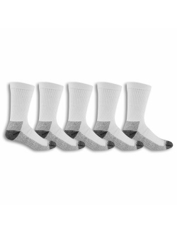 Men's Cotton Work Gear Crew Socks | Cushioned, Wicking, Durable | 5 Pack