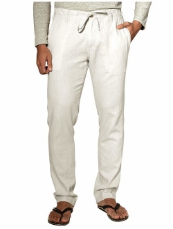 Match Men's Slim Tapered Linen Casual Pants #8059