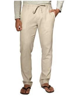 Match Men's Slim Tapered Linen Casual Pants #8059