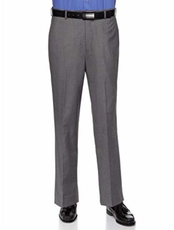 RGM Mens Slim fit Dress Pants Flat-Front - Modern Formal Business Wrinkle Free No Iron