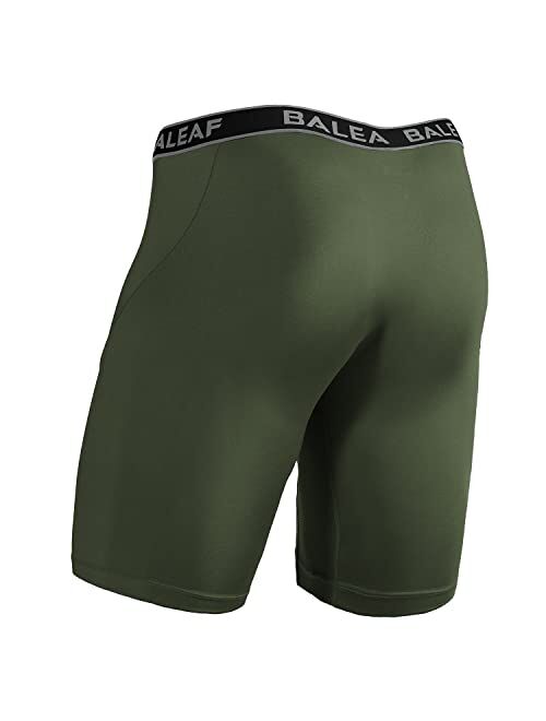 BALEAF 9 Inches Men's Active Underwear Sport Cool Dry Performance Boxer Briefs with Fly (2-Pack)