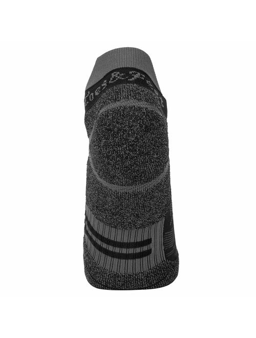 Toes&Feet Men's Anti Odor Quick-Dry Cushion Low-Cut Compression Running Socks