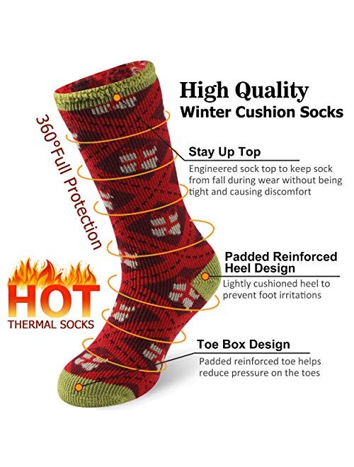 Warm Thermal Socks, Sunew Women Men Winter Insulate Heat Thick Heavy Crew Socks