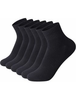 Areke Mens Performance Cotton Cushioned Athletic Ankle Low Cut Socks for Sport Casual 6-Pack