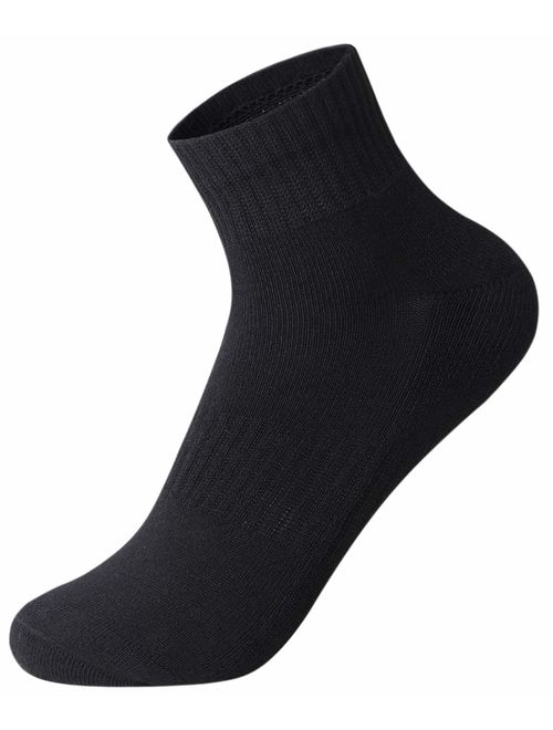 Areke Mens Performance Cotton Cushioned Athletic Ankle Low Cut Socks for Sport Casual 6-Pack