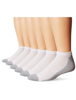 Men's FreshIQ No Show White with Grey Heel and Toe Sock