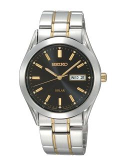 Men's SNE047 Two-Tone Solar Black Dial Watch